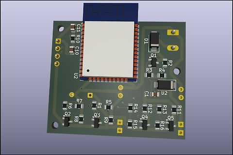 CAD-Ansicht eines Leiterplatten-Layouts