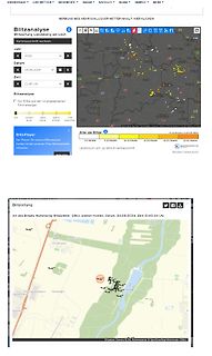 Screenshot einer Blitzortungs-Webseite mit Karte