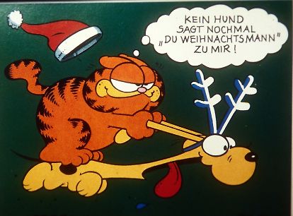 Garfield Comic mit Weihnachtsmann-Spruch