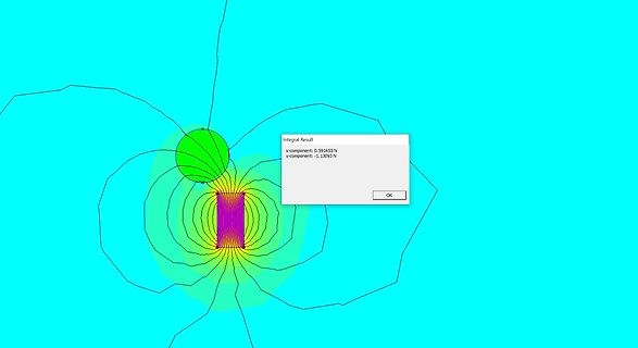 Simulation eines Magnetfeldes mit Integral-Ergebnis-Dialogbox