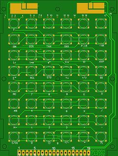 Leiterplatten-Layout einer Taschenrechner-Tastatur
