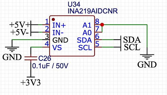 Schaltplan eines INA219 Stromsensor-Moduls