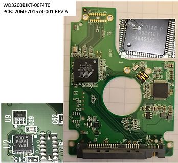 Leiterplatte mit integriertem Mikrocontroller und Komponenten