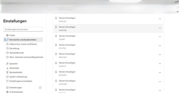 Einstellungen Menü einer Software
