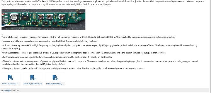 Forum-Post über Reverse Engineering einer HFP2500 Sonde