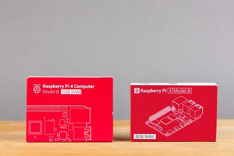 Verpackungen von Raspberry Pi 4 Model B