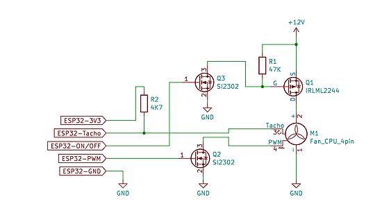 Schaltplan zur Steuerung eines 4-Pin Lüfters mit ESP32