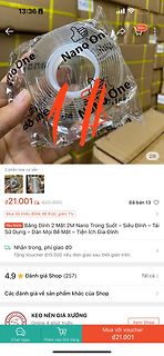 Screenshot einer E-Commerce App für Nano-Klebeband