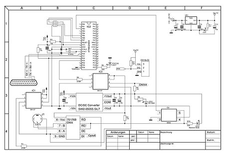 Schaltplan einer DMX-Schnittstelle mit ATmega8
