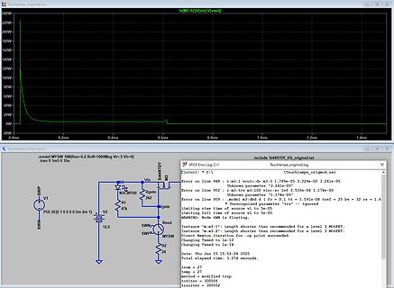 LTspice Simulation Schaltplan und Fehlerlog