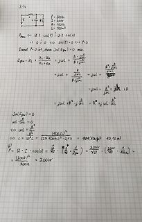 Handschriftliche Berechnung eines RLC-Rezonanzkreises