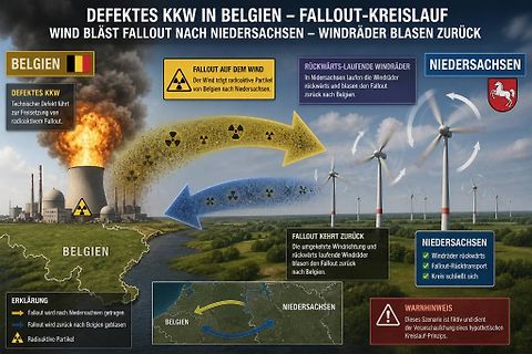 Infografik zu fiktivem Fallout-Kreislauf Belgien Niedersachsen