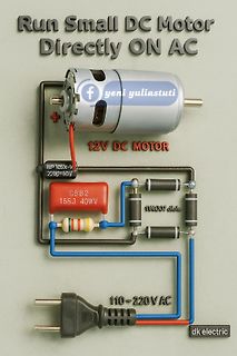 Aufbau eines DC-Motors an Wechselstrom mit Gleichrichter