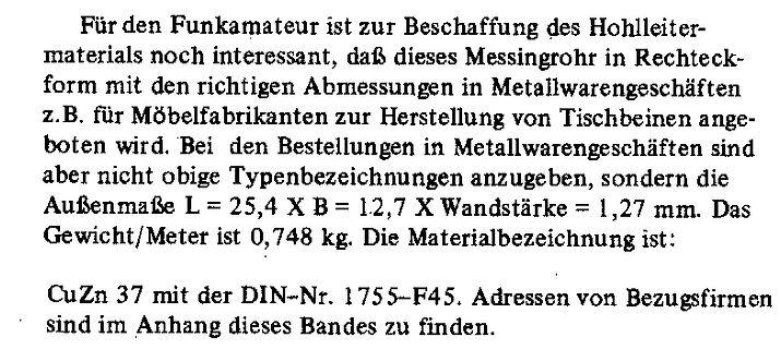 Deutscher Text über Messingrohr-Materialbeschaffung