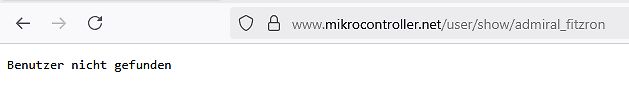 Fehlermeldung auf einer Website