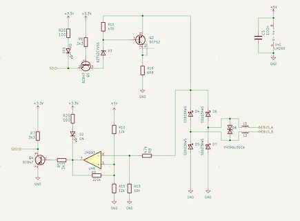 Elektronischer Schaltplan mit Transistoren und LM293
