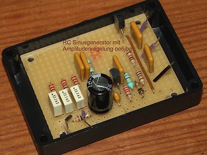 RC Sinusgenerator mit Amplitudenregelung auf Lochrasterplatine