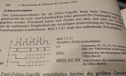 Buchseite mit Timing-Diagramm zum DMA-Zykluszeitverhalten