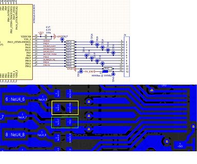 Schaltplan und Leiterplatten-Layout eines STM32L431CBT6 Mikrocontrollers