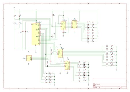 Schaltplan mit ATmega8 und 74HC595