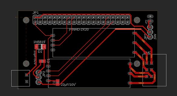 PCB-Layout einer Leiterplatte mit Leiterbahnen