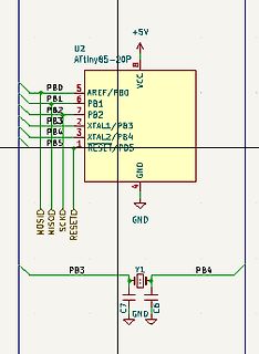 Schaltplan eines ATtiny85 Mikrocontrollers