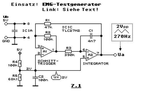 Schaltplan eines EM6-Testgenerators