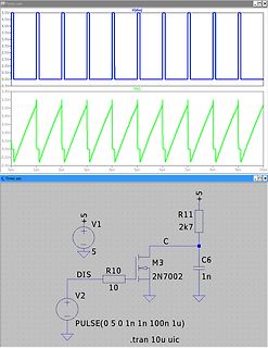 LTspice Simulation Schaltplan und Wellenformen