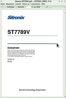 Titelseite des ST7789V Datenblatts