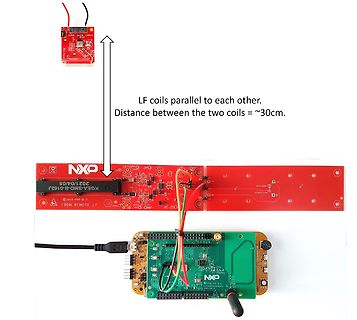 Aufbau mit NXP Leiterplatten und LF Spulen