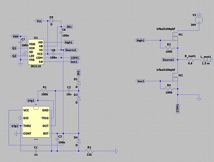 Schaltplan einer Treiberschaltung mit MOSFETs