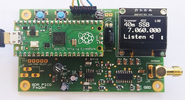 SDR Pico F4G0H Leiterplatte mit Raspberry Pi Pico und Display