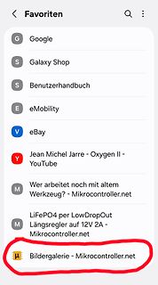 Liste von Favoriten in einer App