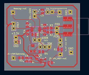 CAD-Ansicht eines Leiterplatten-Layouts