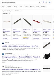 Google-Suchergebnisse für Molex Ausstechwerkzeug