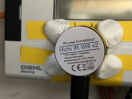 Hichi IR Wifi v2 IR-Lese-Schreibkopf an Diehl Metering Gerät