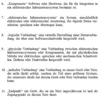 Textdefinitionen zu IT-Komponenten und Verbindungen