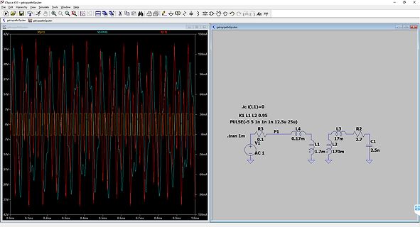LTspice Simulation Schaltplan und Oszillogramm