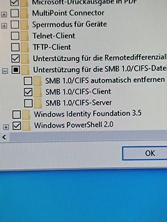 Foto eines Computerbildschirms mit Windows-Features