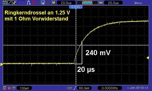 Oszilloskop-Messung einer Ringkerndrossel
