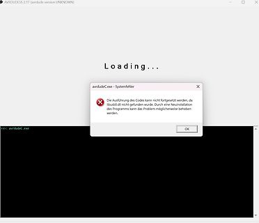 Fehlermeldung avrdudeC.exe libusb0.dll nicht gefunden