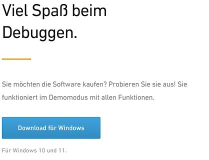 Software-Downloadseite für Windows