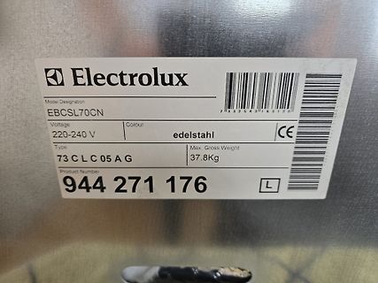 Typenschild eines Electrolux Geräts