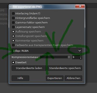 Dialogfenster Bild exportieren als PNG