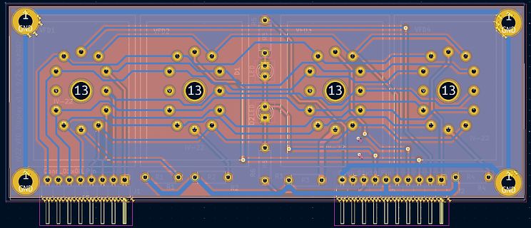 CAD-Ansicht eines Leiterplatten-Layouts