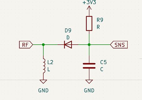 Schaltplan eines Detektorkreises mit Diode und Spule