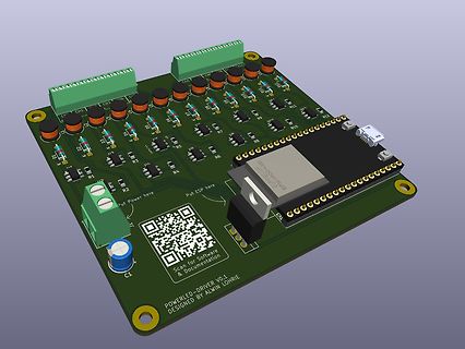 3D CAD-Ansicht einer Leiterplatte mit ESP32-Modul