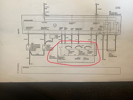 Schaltplan eines Sitzgurt-Verlängerungssteuergeräts