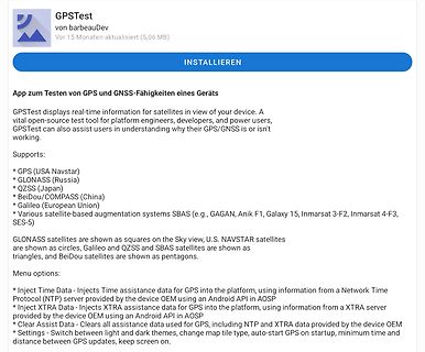 App-Beschreibung der GPS/GNSS-Test-App