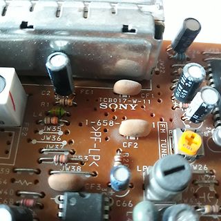 Nahaufnahme einer bestückten Leiterplatte von Sony